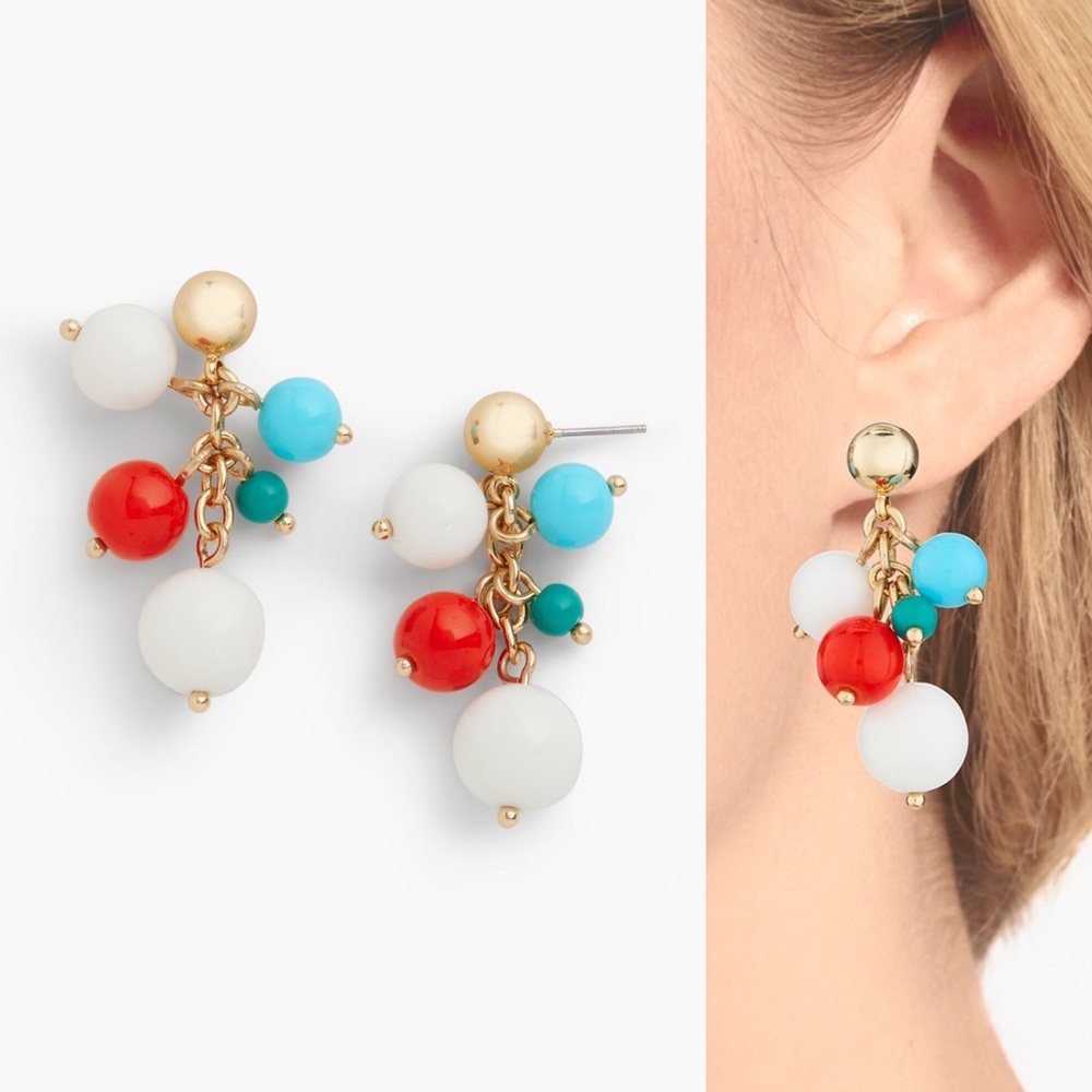 Talbots NWT Bauble Cluster Statement Earrings - Picture 3 of 3